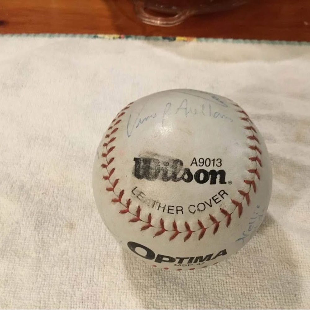 Wilson White Leather Baseball with Red Stitching